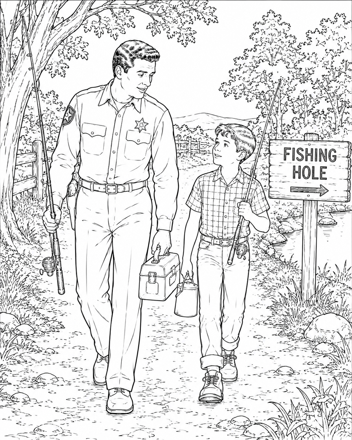 Andy & Opie at the Fishing Hole