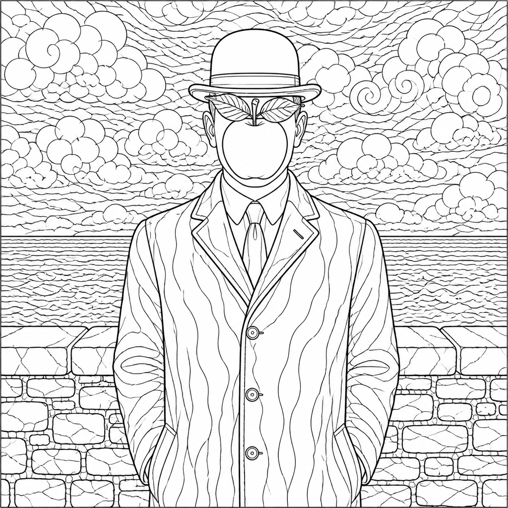 Man with the Green Apple (after Magritte)