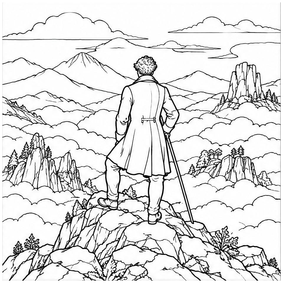 Wanderer above the Sea of Fog (after Friedrich)