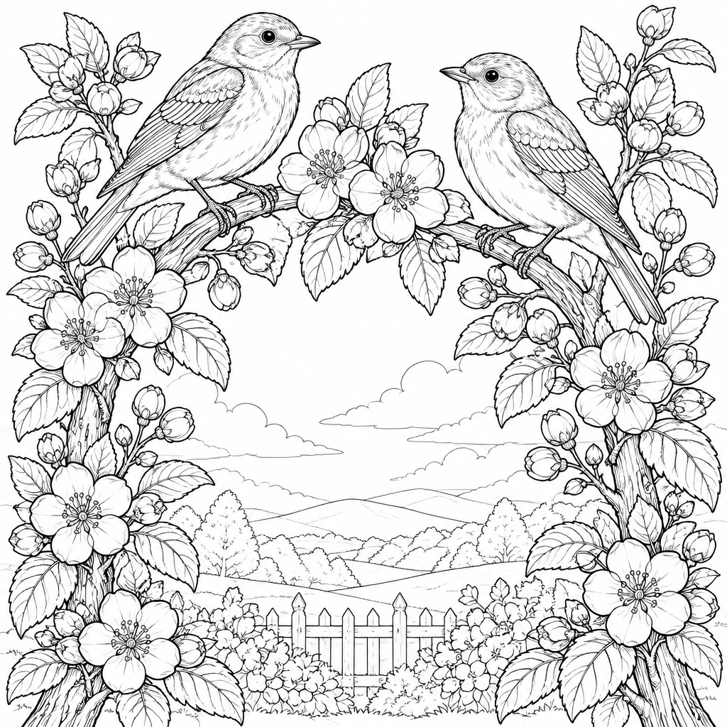 Bluebird Blossom Arch