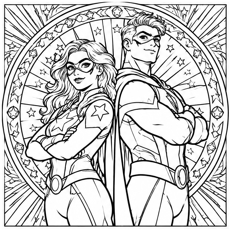 Back to Back free printable coloring page