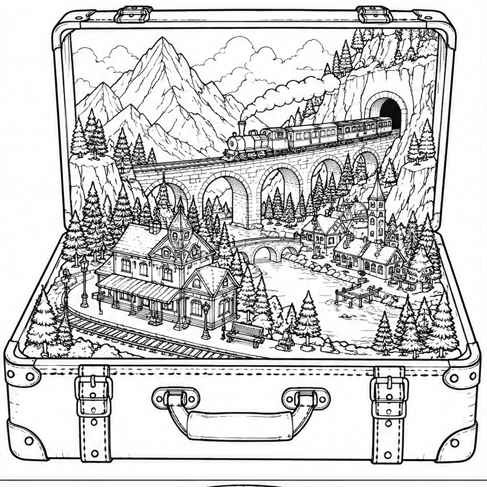 Mountain Railway Suitcase