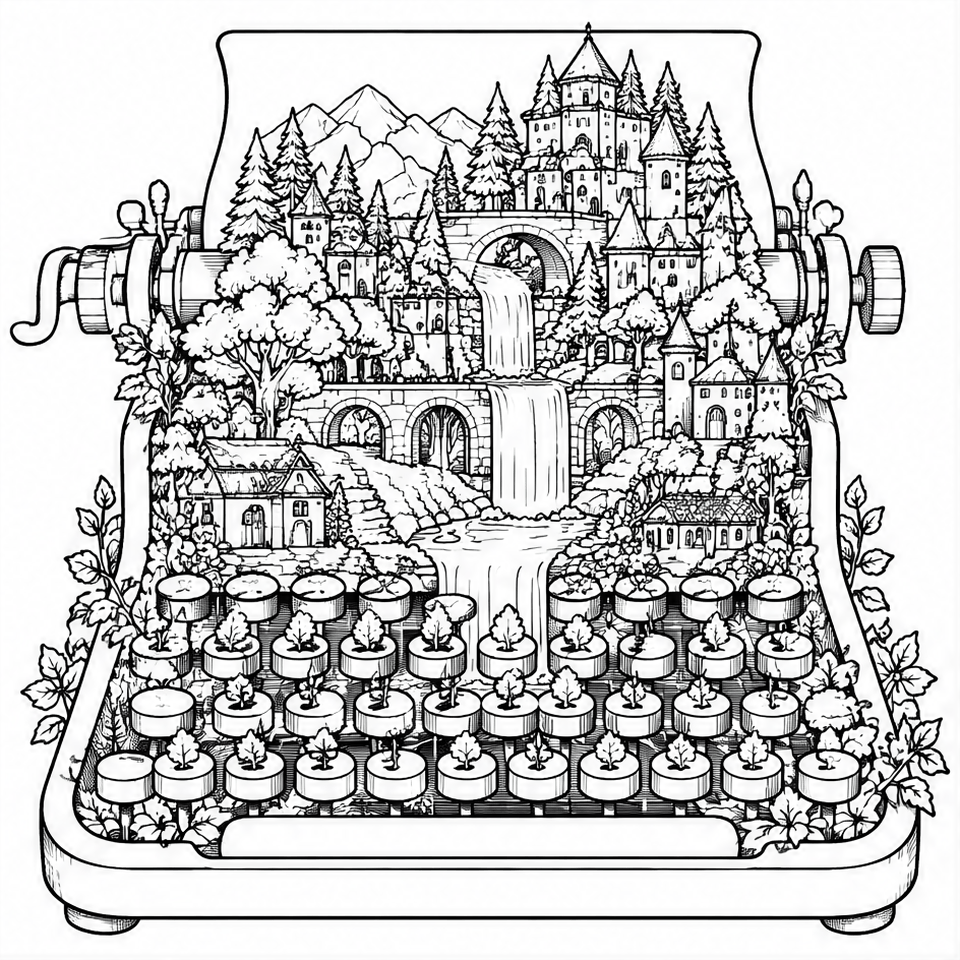 Typewriter Waterfall City