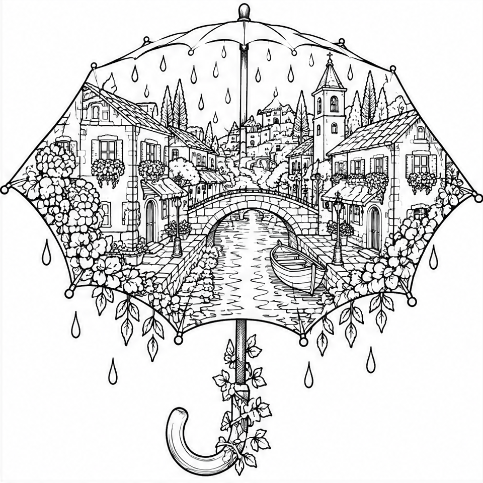 Rainy Canal Umbrella