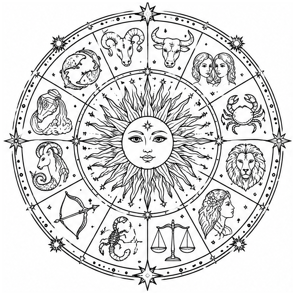 Zodiac Wheel Mandala