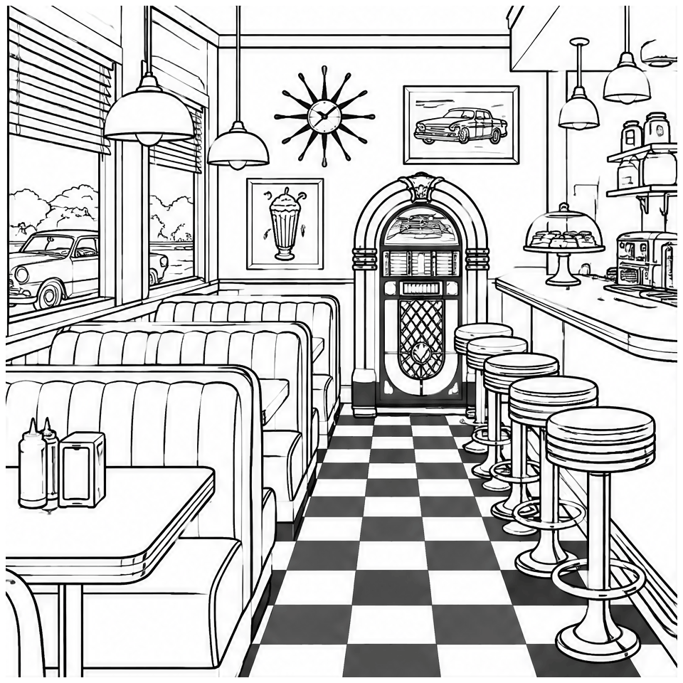 Retro Diner Booths
