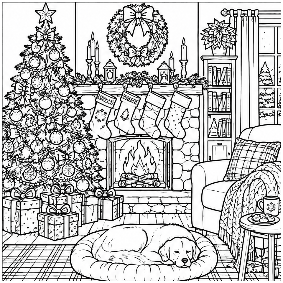 Christmas Fireside Room