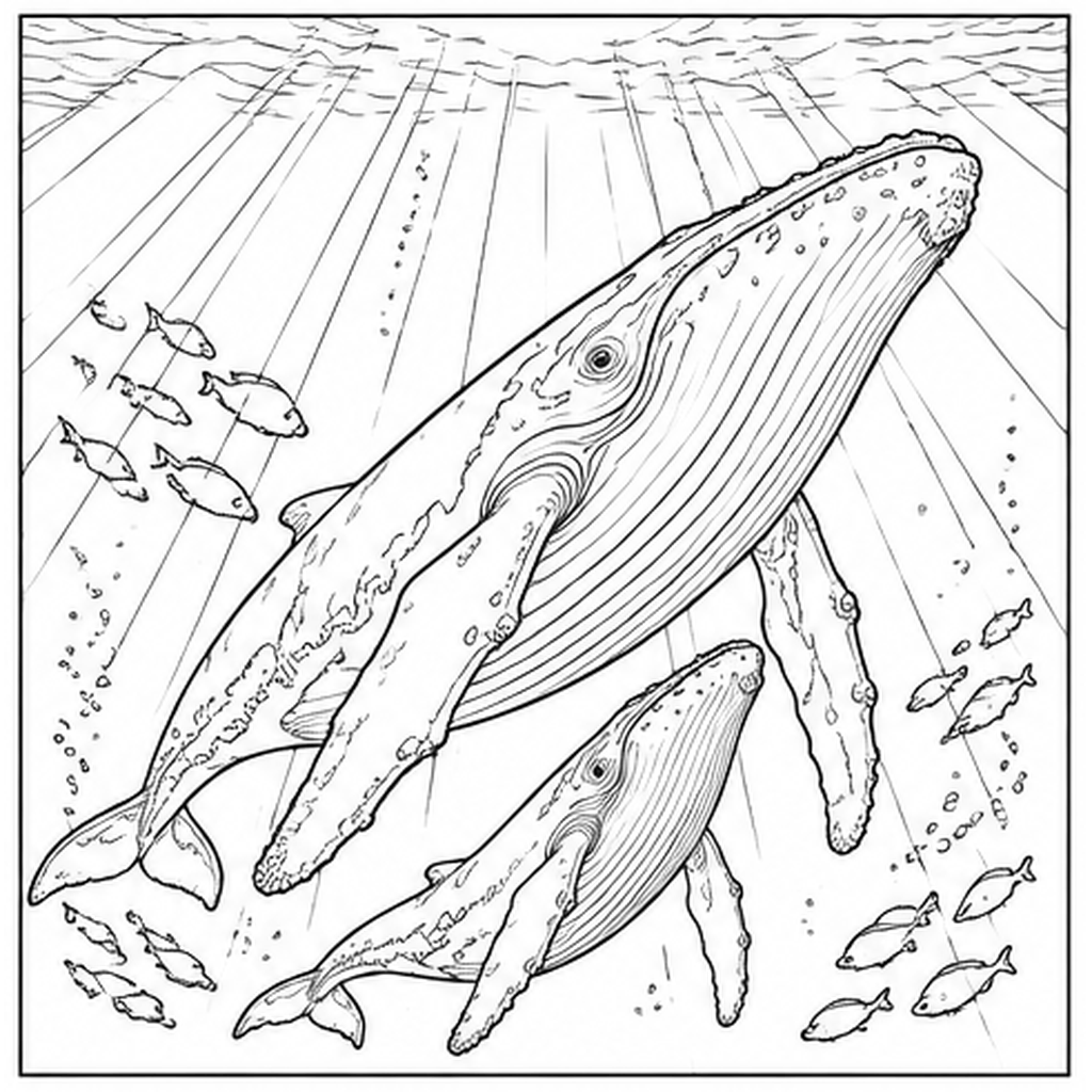 Humpback Whale Sunbeams