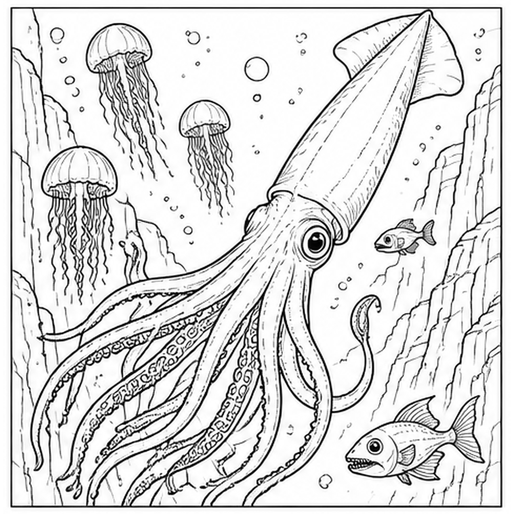 Giant Squid in the Deep