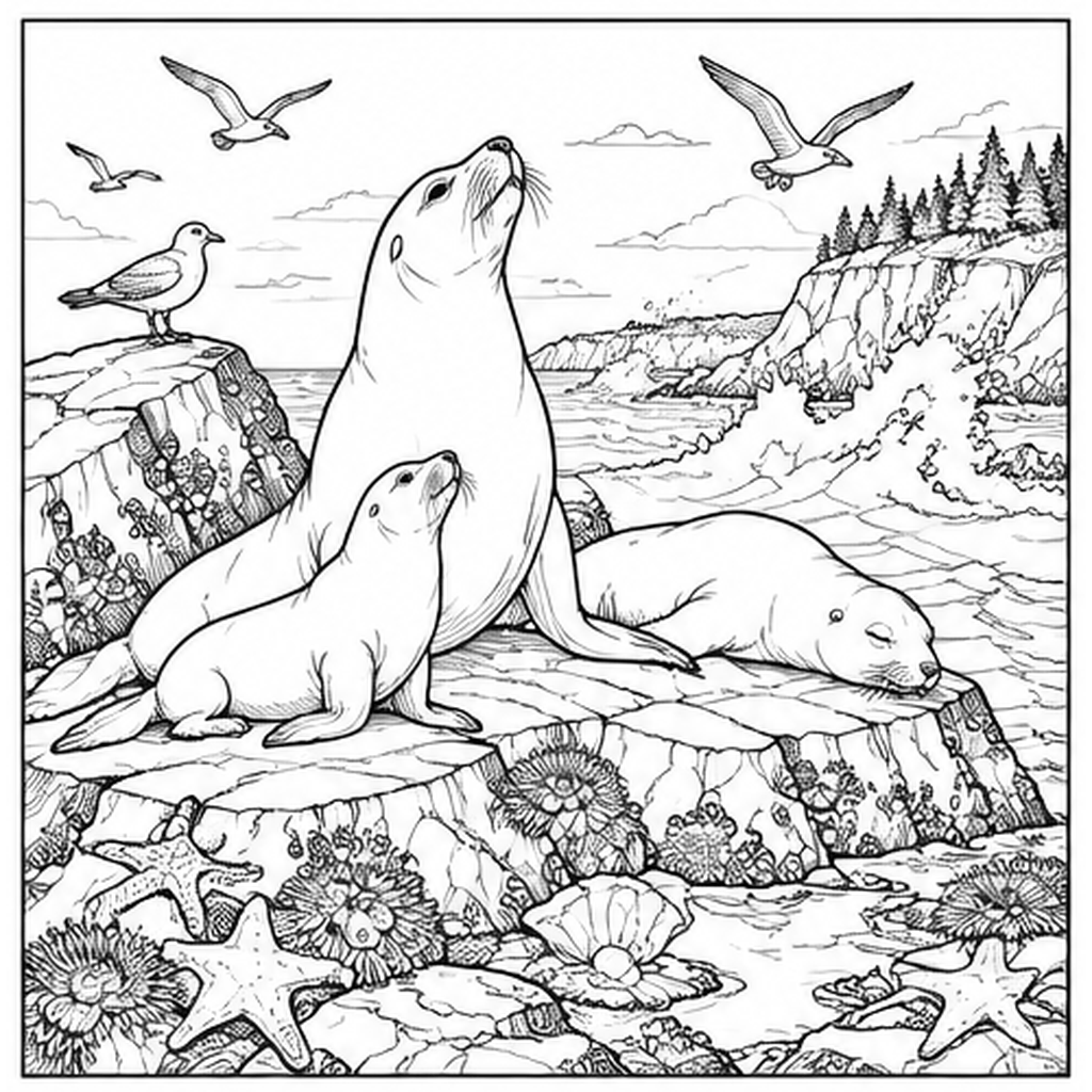 Sea Lions on the Rocks