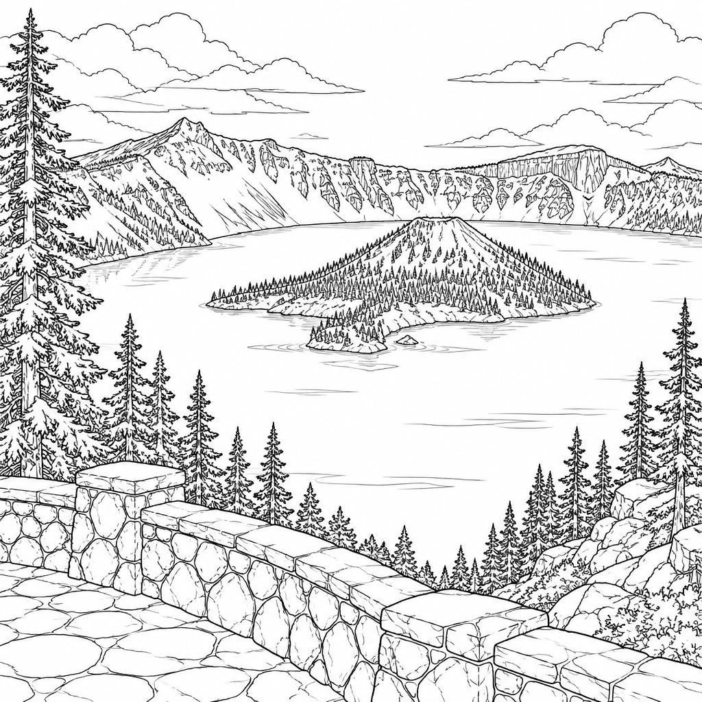 Crater Lake and Wizard Island
