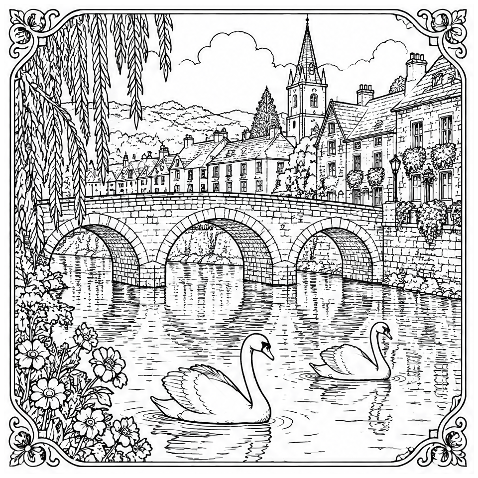 Stone Bridge Swans