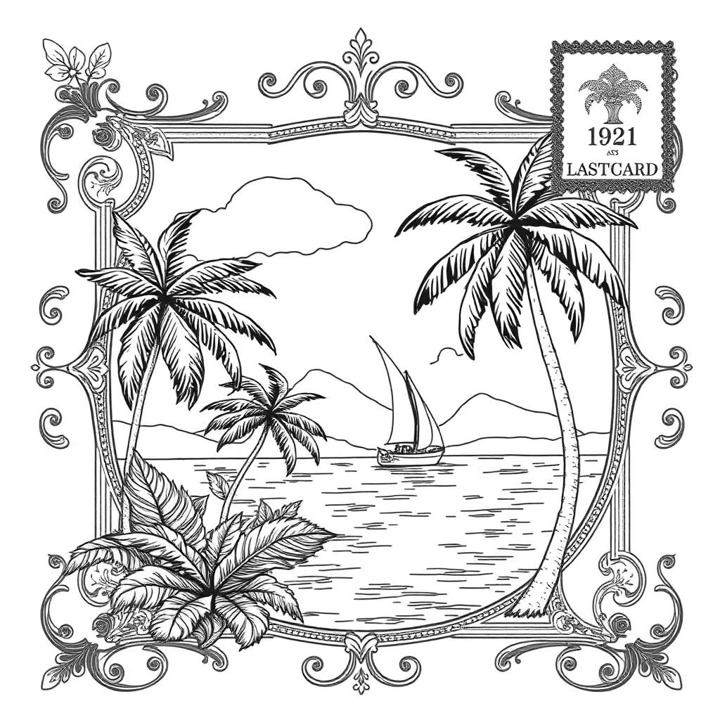 Island Sail free printable coloring page