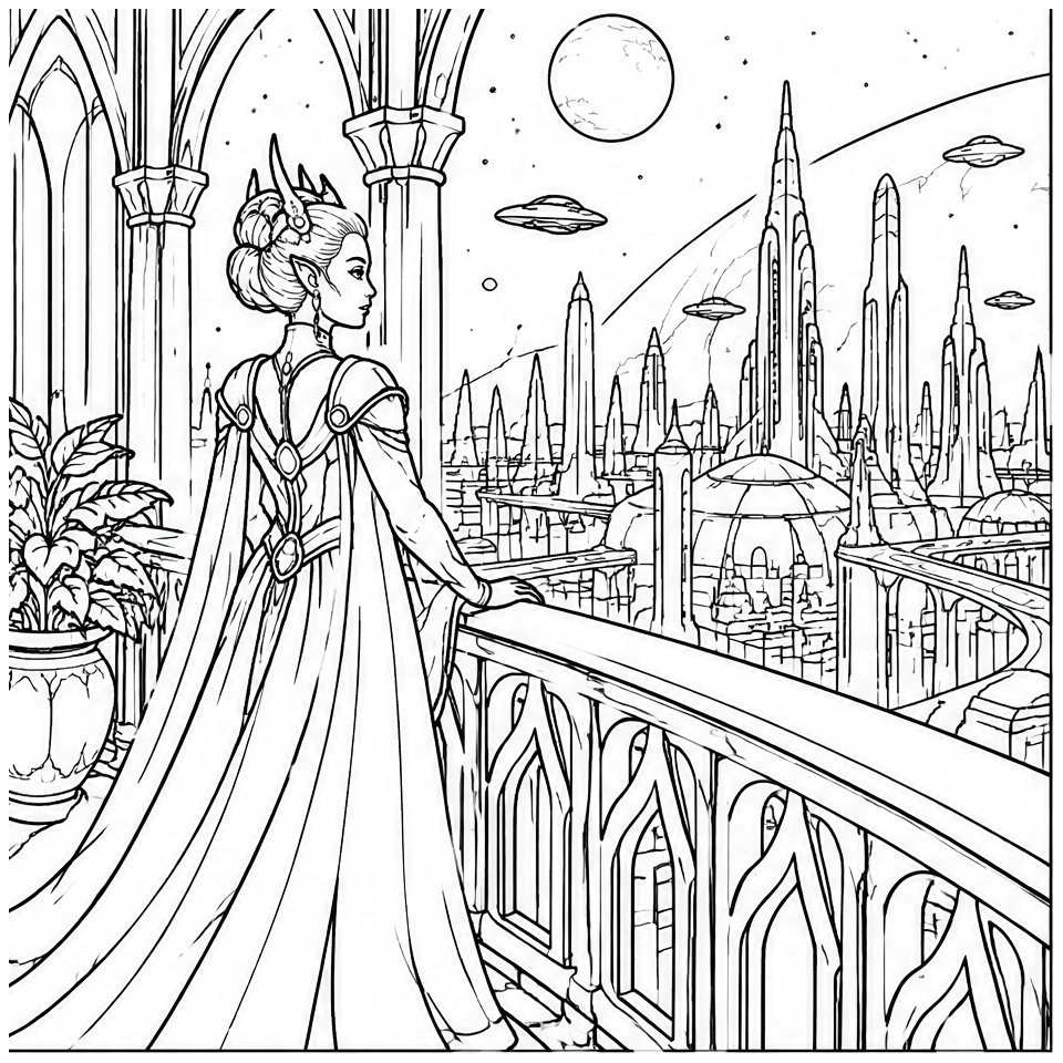 Royal Star Palace free printable coloring page