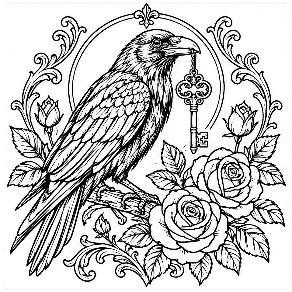 Raven Key and Roses