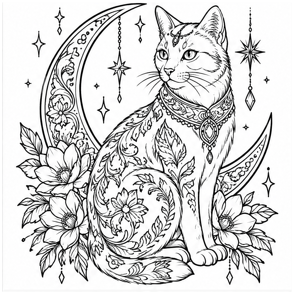 Moonlit Ornamental Cat