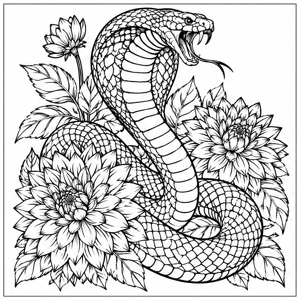 Cobra and Dahlias
