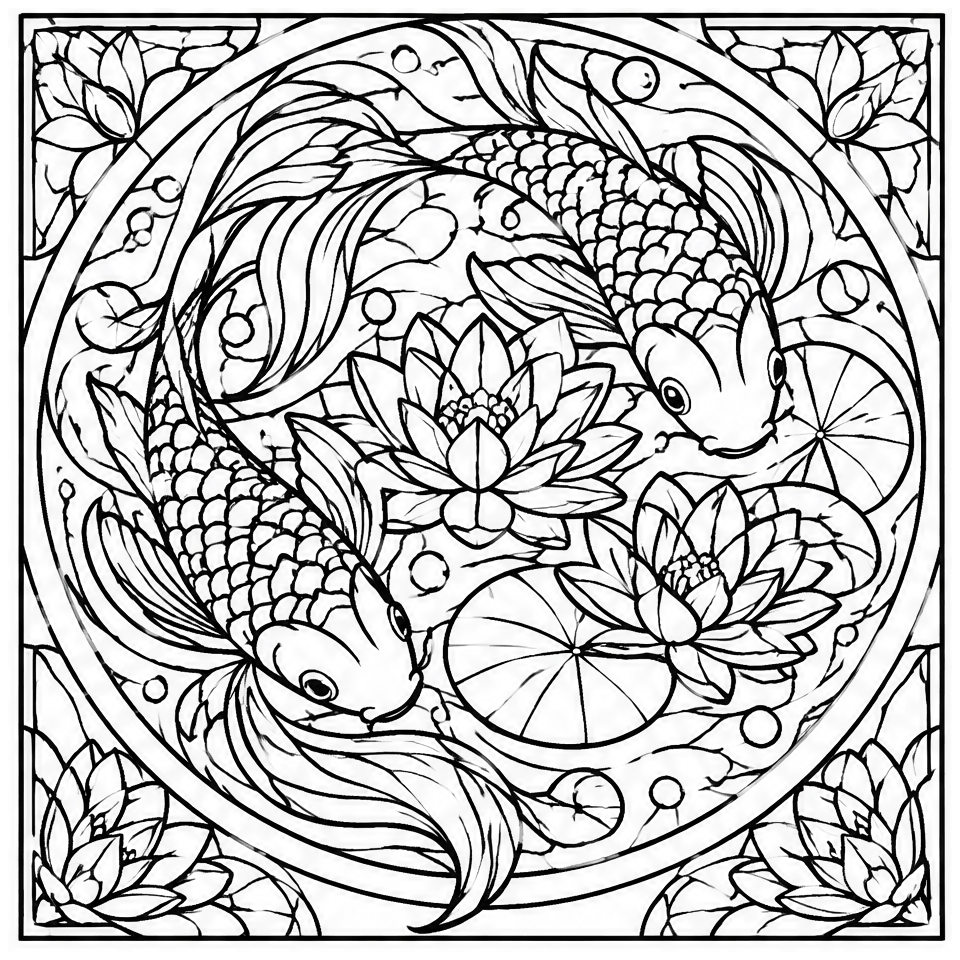 Koi Water Lily Circle