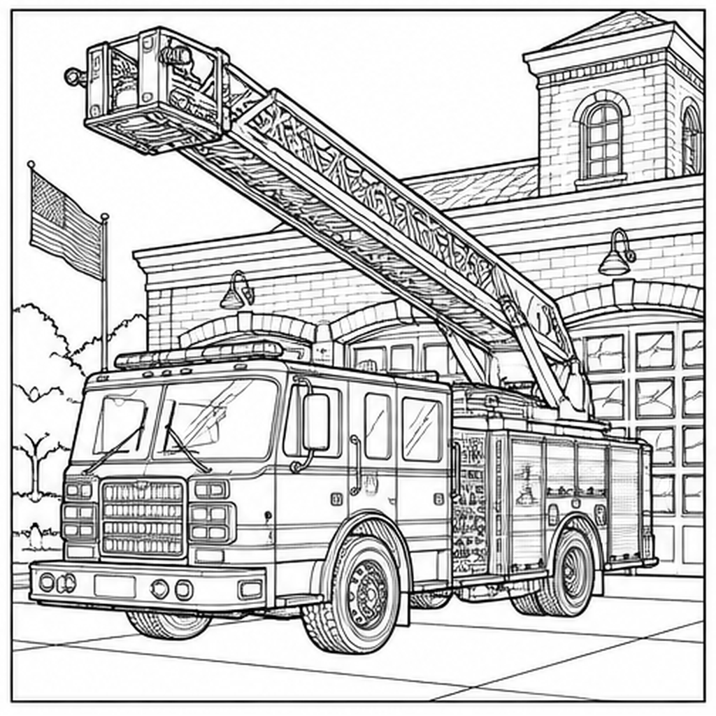 Firehouse Ladder Engine