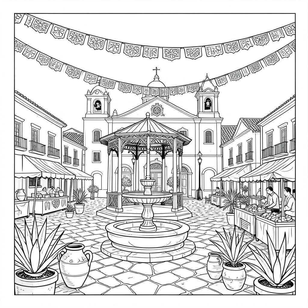 Mexican Town Square