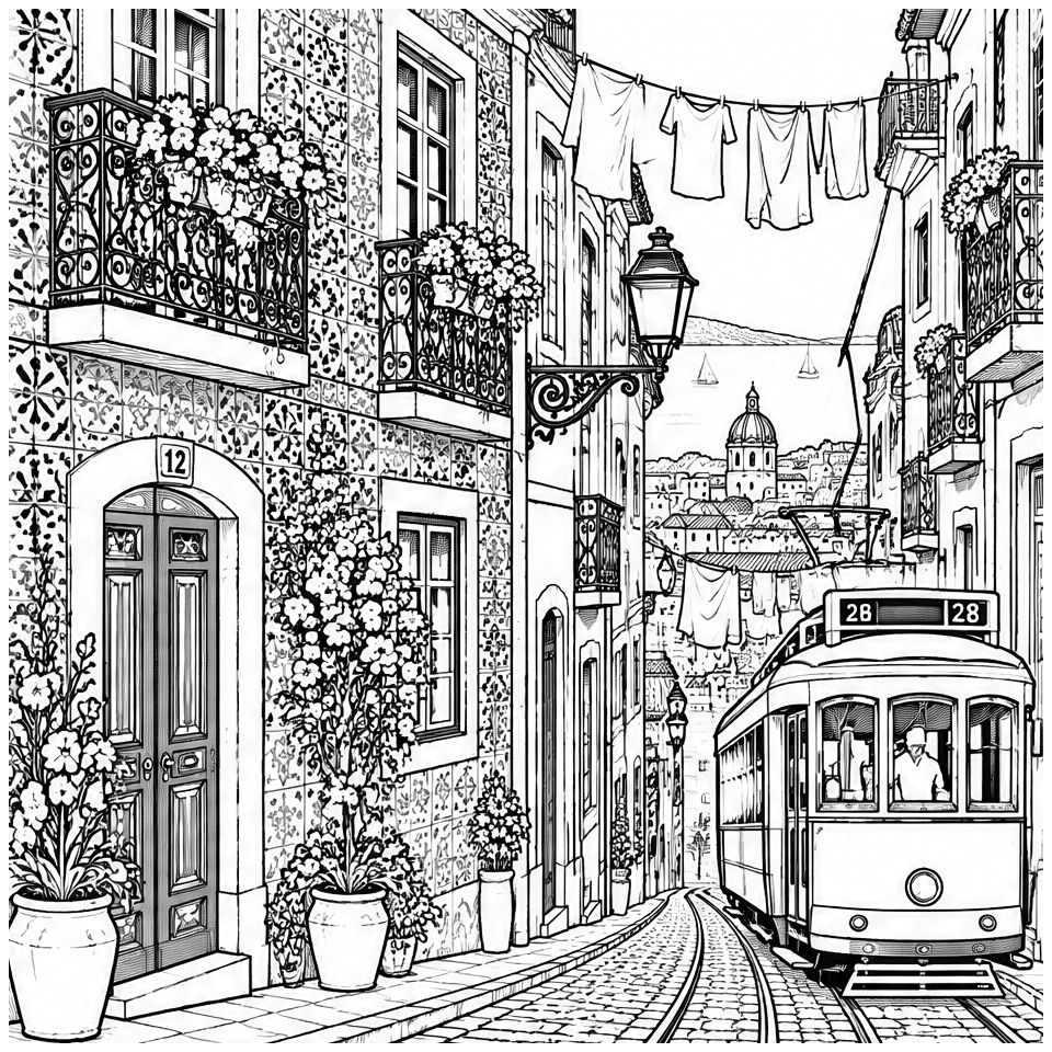 Portuguese Tiled Street