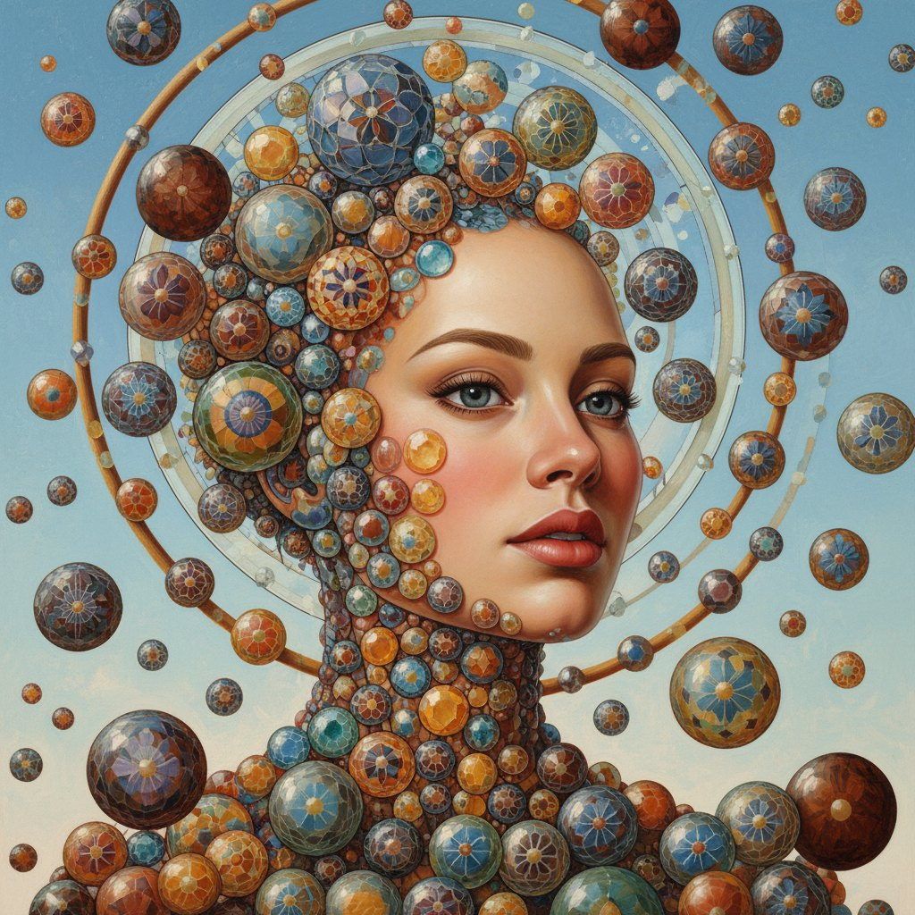 Full-colour reference for Woman of Spheres (after Dalí)