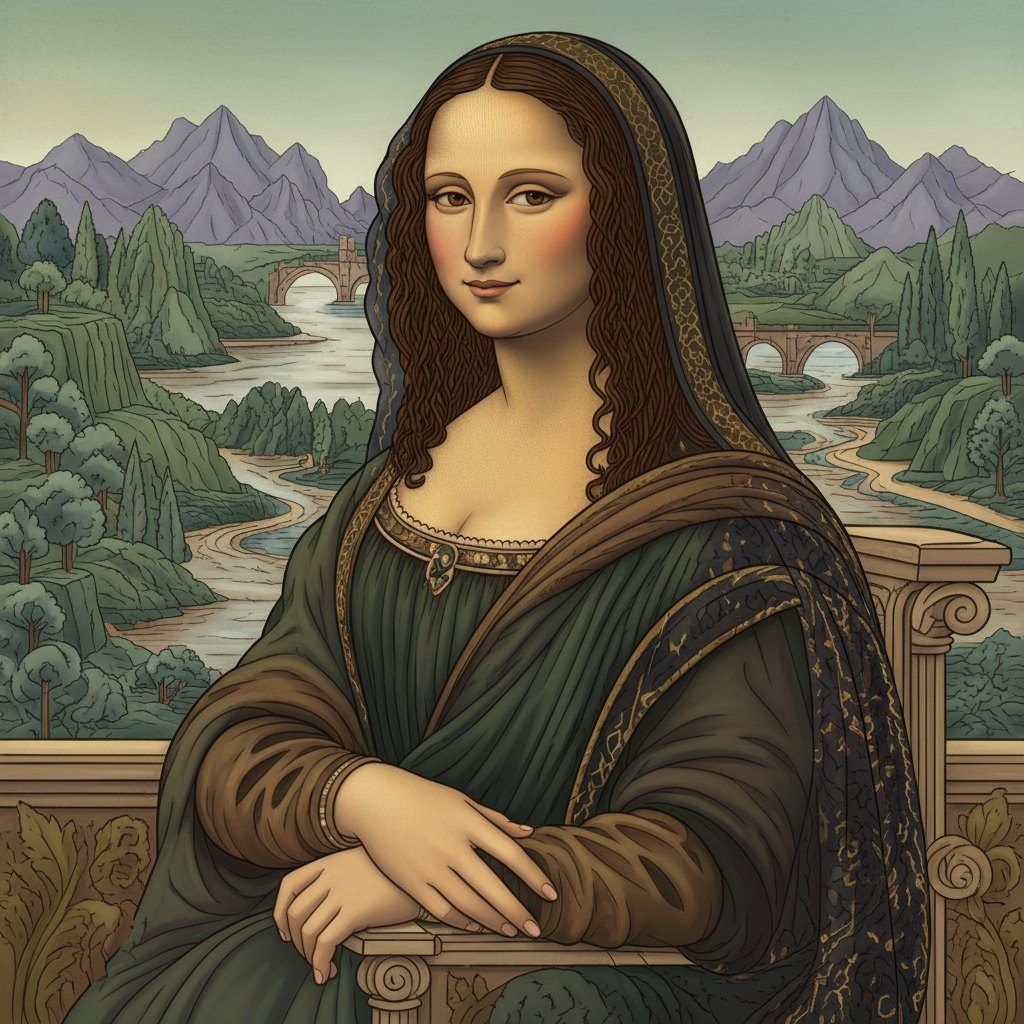 Full-colour reference for The Enigmatic Smile (after da Vinci)