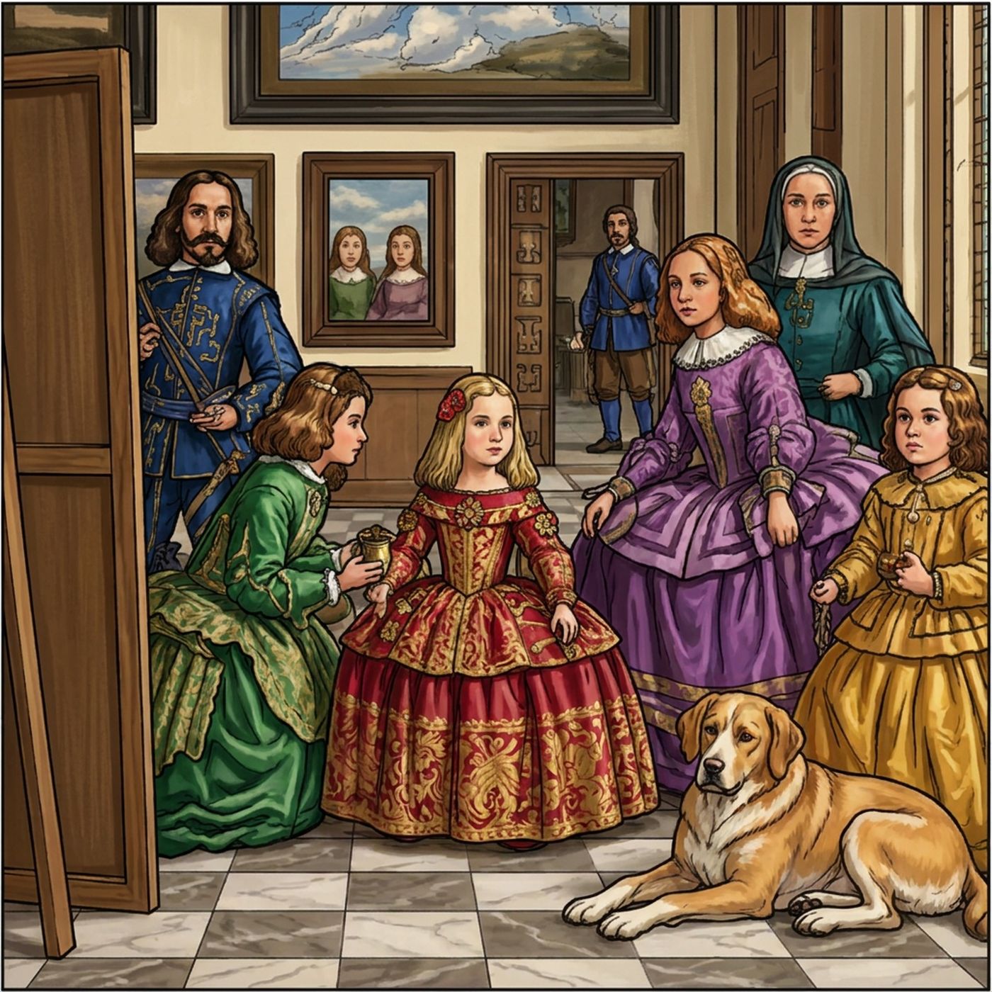 Full-colour reference for Las Meninas (after Velázquez)