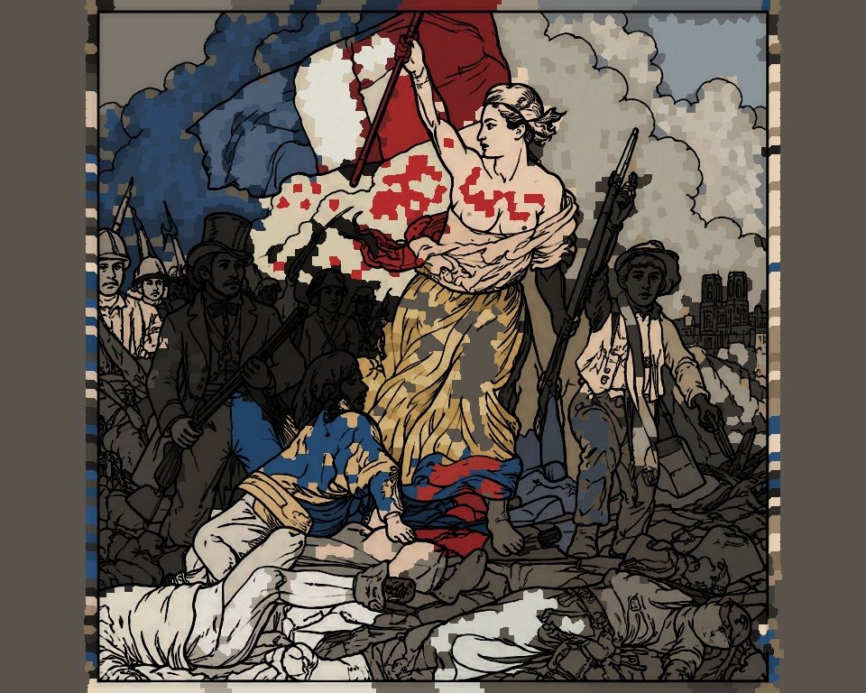 Full-colour reference for Liberty Leading the People (after Delacroix)