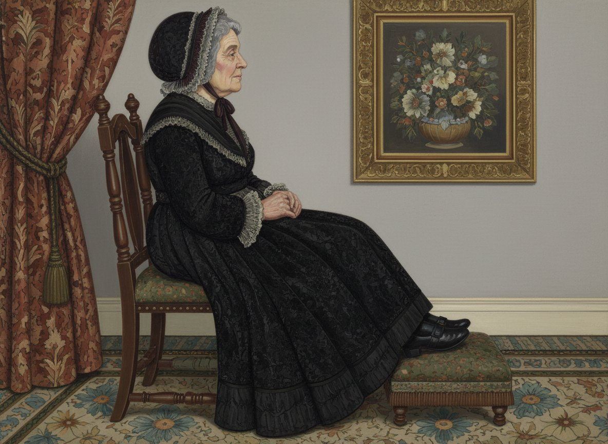 Full-colour reference for Portrait of the Artist's Mother (after Whistler)