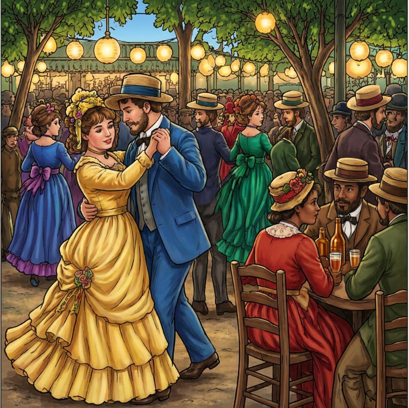 Full-colour reference for Dance at the Moulin de la Galette, 1876 (after Renoir)