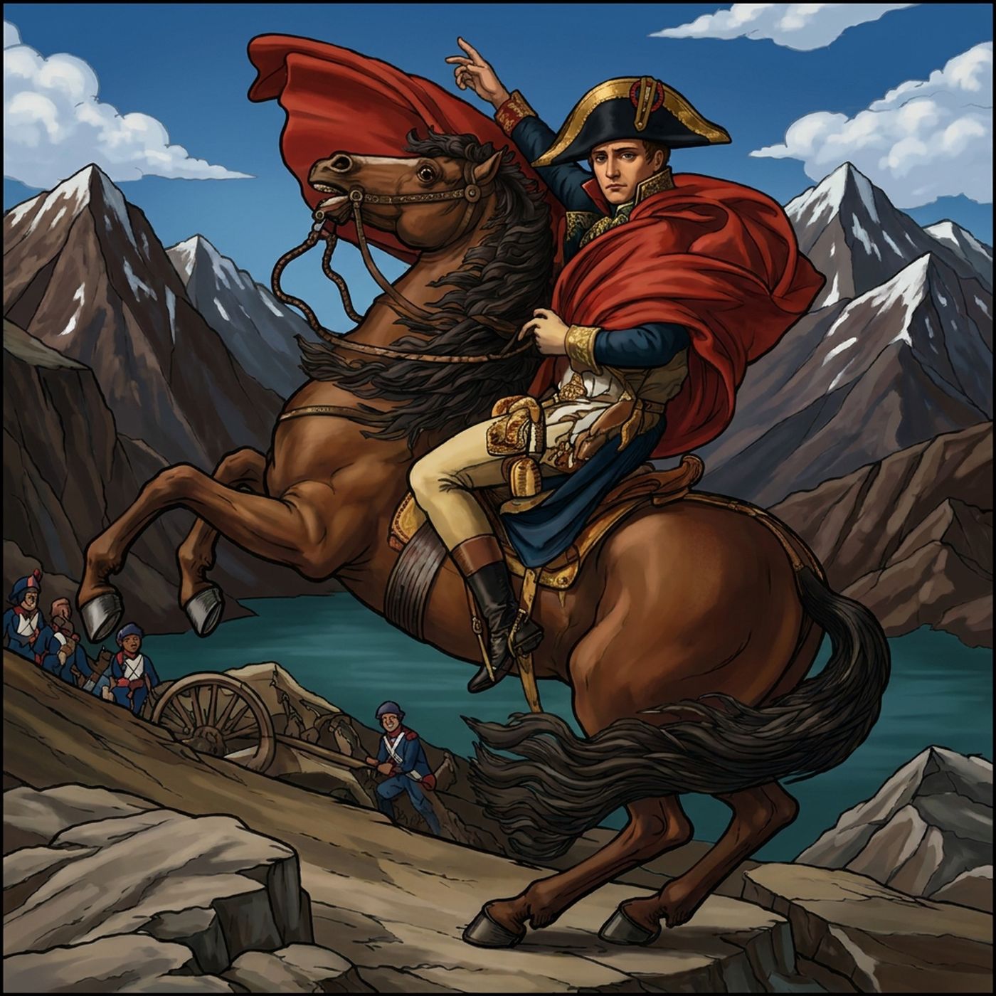 Full-colour reference for Napoleon Crossing the Alps, 20 May 1800 (after David)