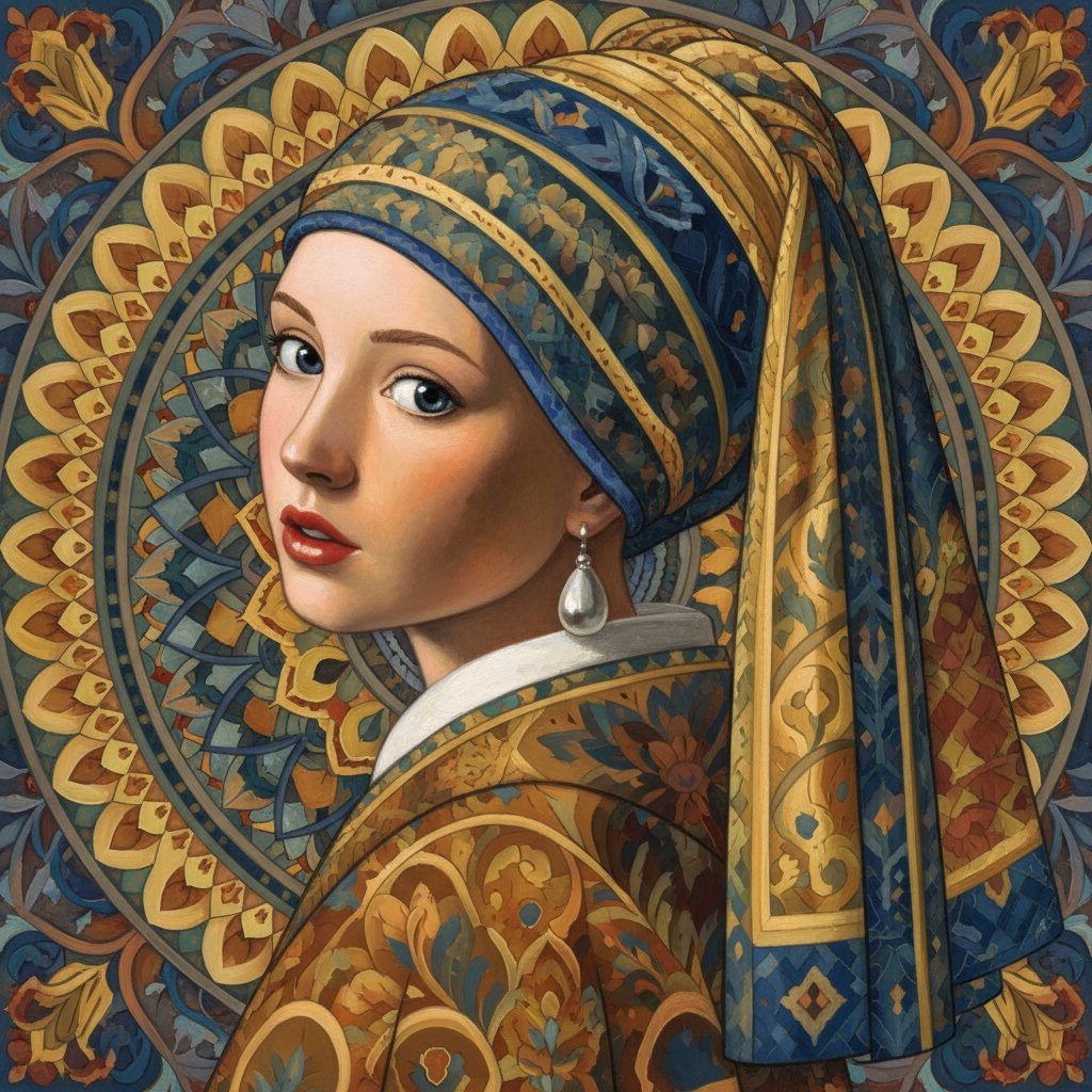 Full-colour reference for Girl with the Pearl Earring (after Vermeer)