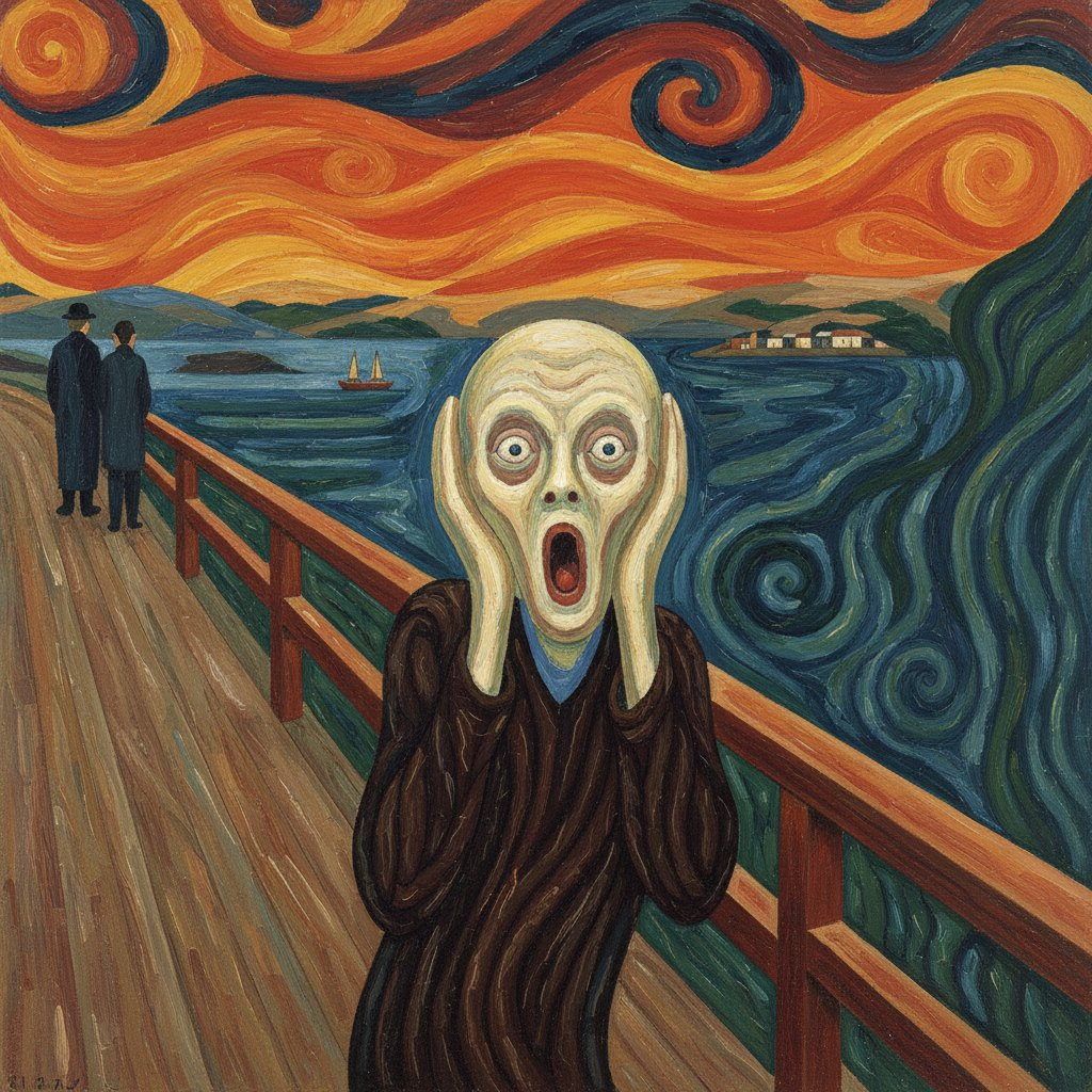 Full-colour reference for The Scream (after Munch)