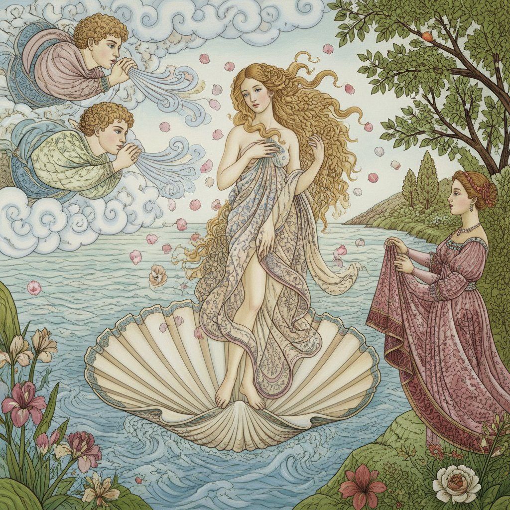 Full-colour reference for Goddess on the Shell (after Botticelli)