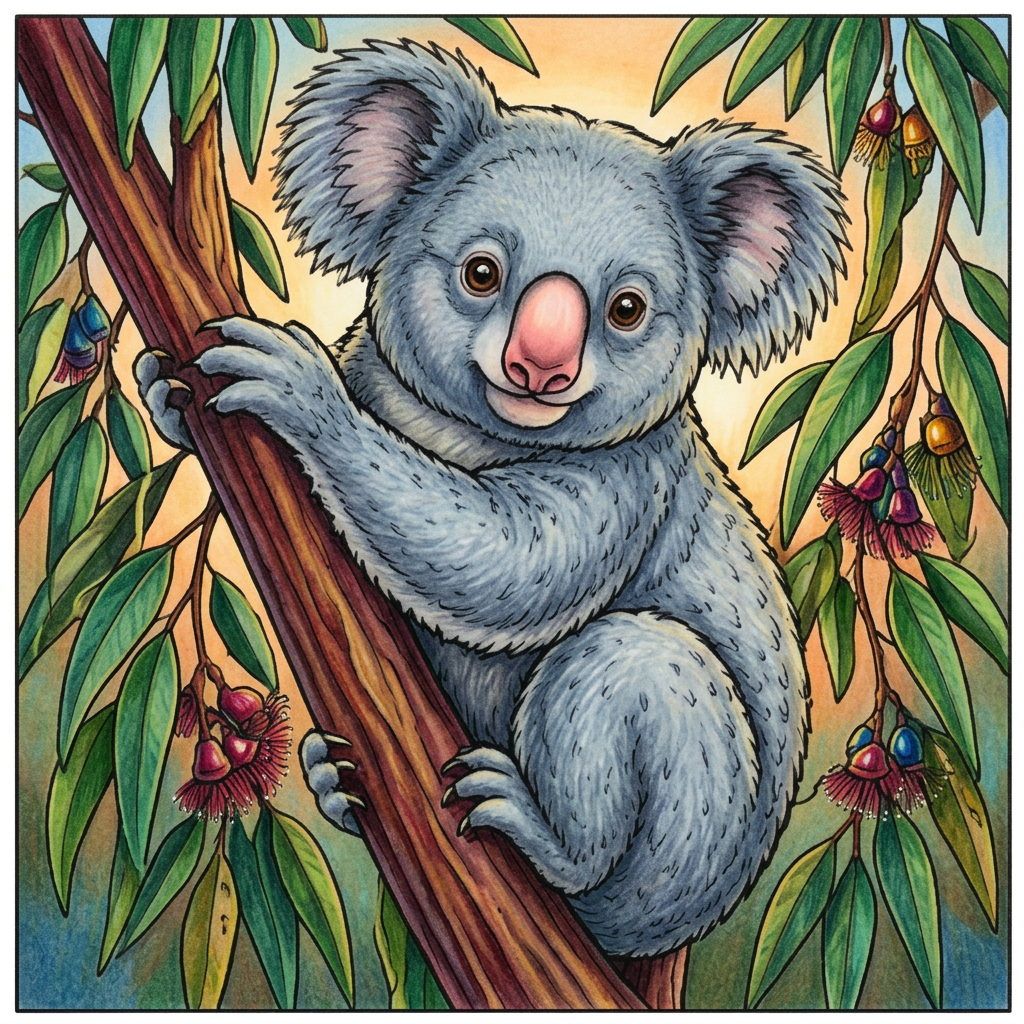 Full-colour reference for Koala in the Eucalyptus