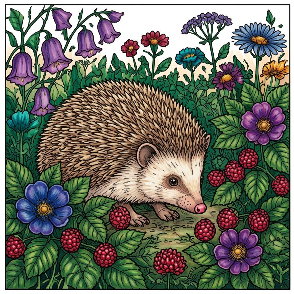 Full-colour reference for Hedgehog in the Hedgerow
