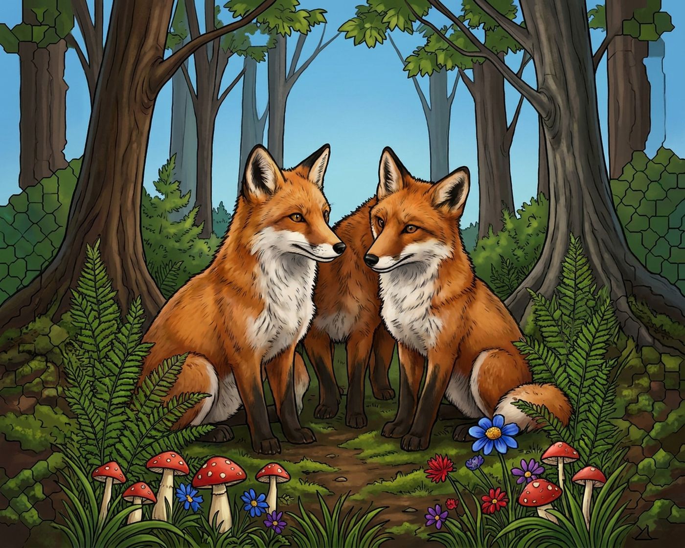 Full-colour reference for Fox Family Clearing