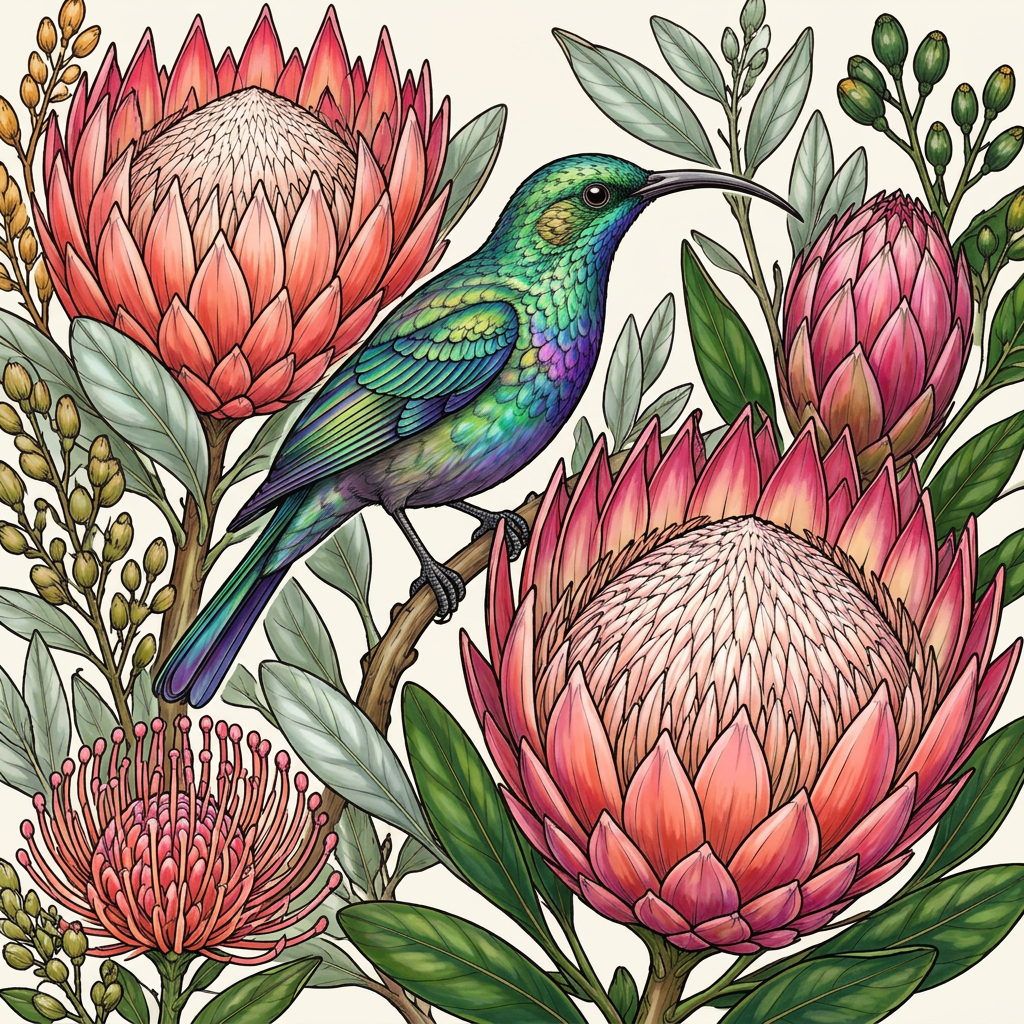 Full-colour reference for Sunbird in the Protea Garden