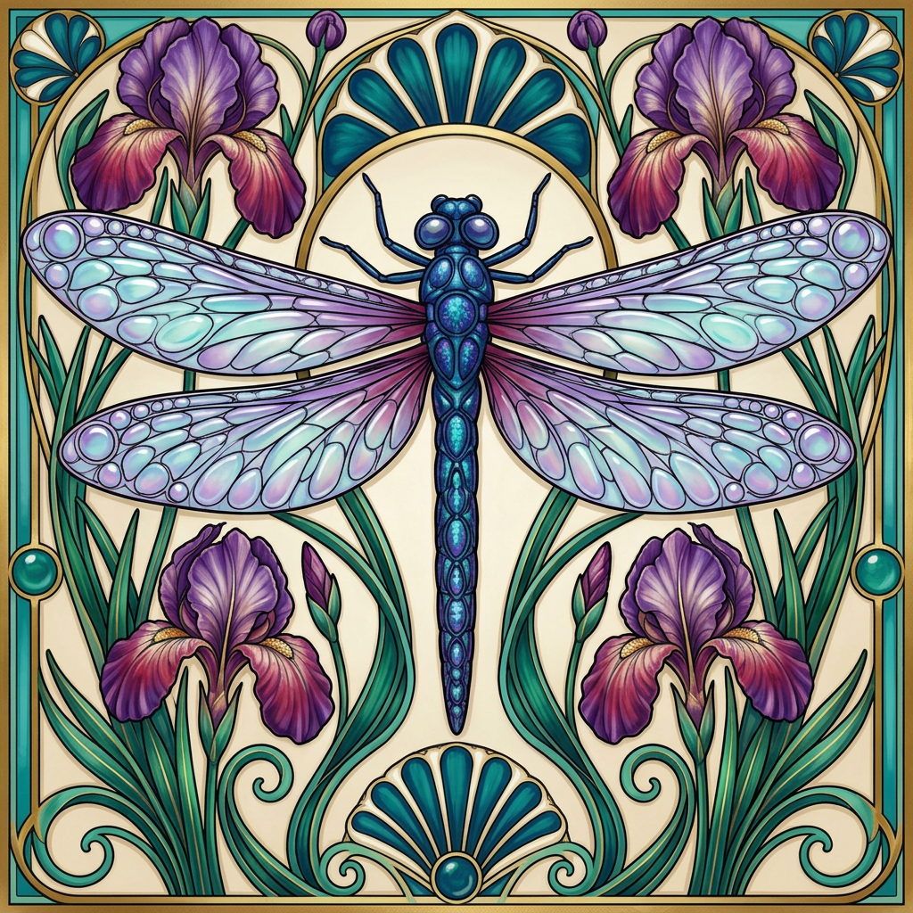 Full-colour reference for Art Nouveau Dragonfly
