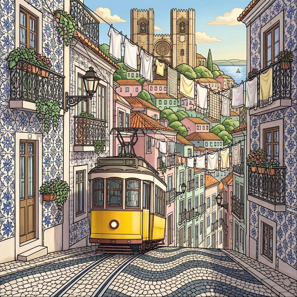 Full-colour reference for Lisbon Yellow Tram