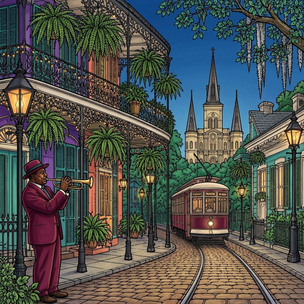 Full-colour reference for New Orleans French Quarter