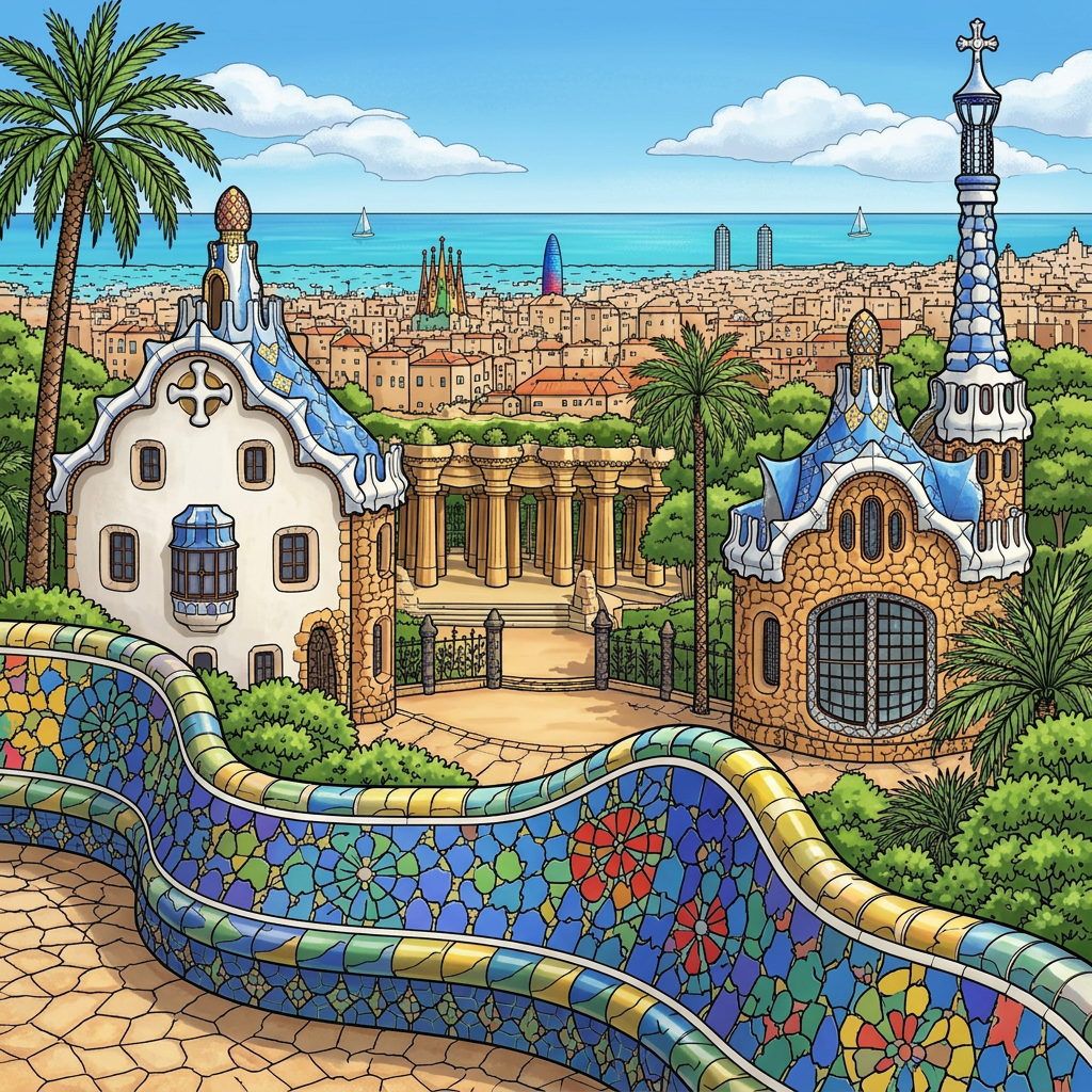 Full-colour reference for Barcelona Park Güell
