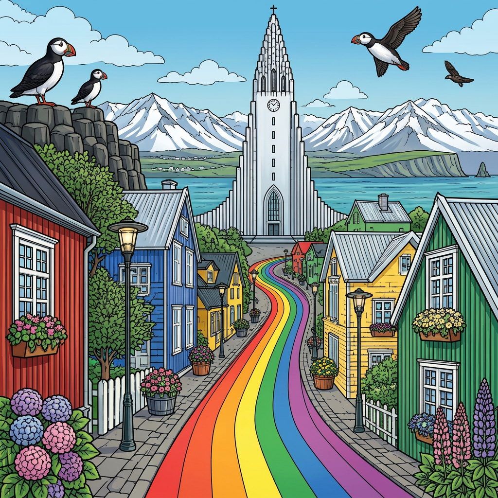Full-colour reference for Reykjavík Rainbow Street