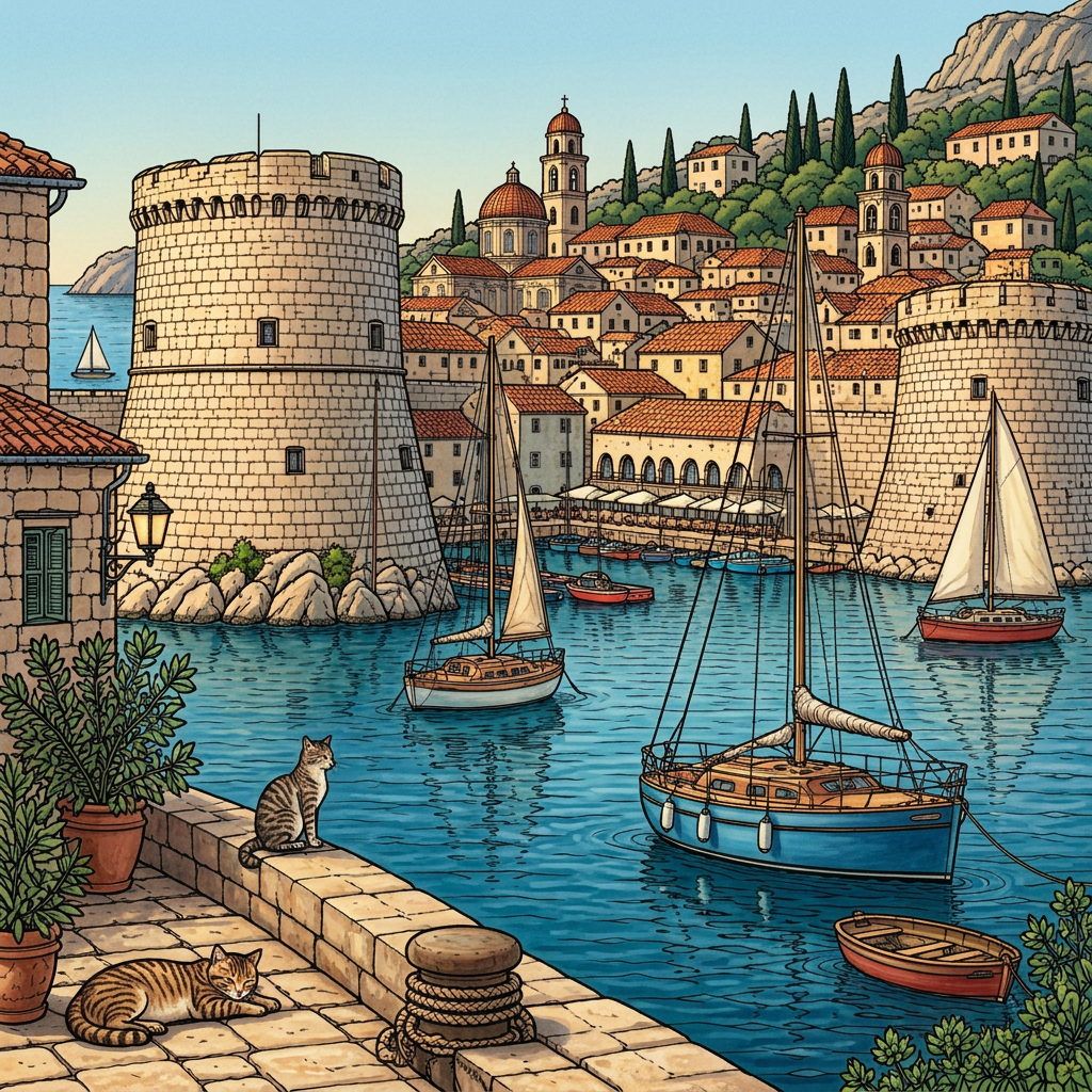 Full-colour reference for Dubrovnik Old Harbor