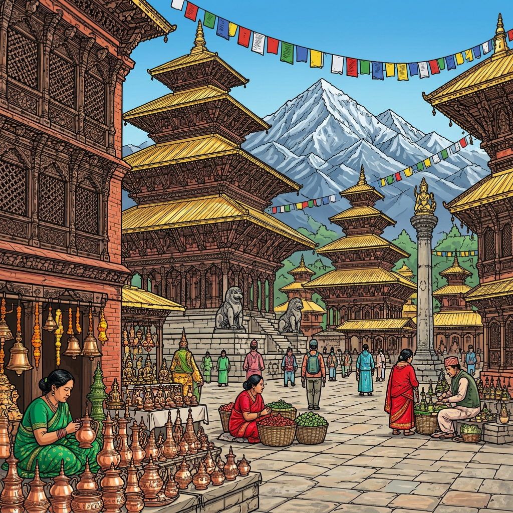Full-colour reference for Kathmandu Durbar Square
