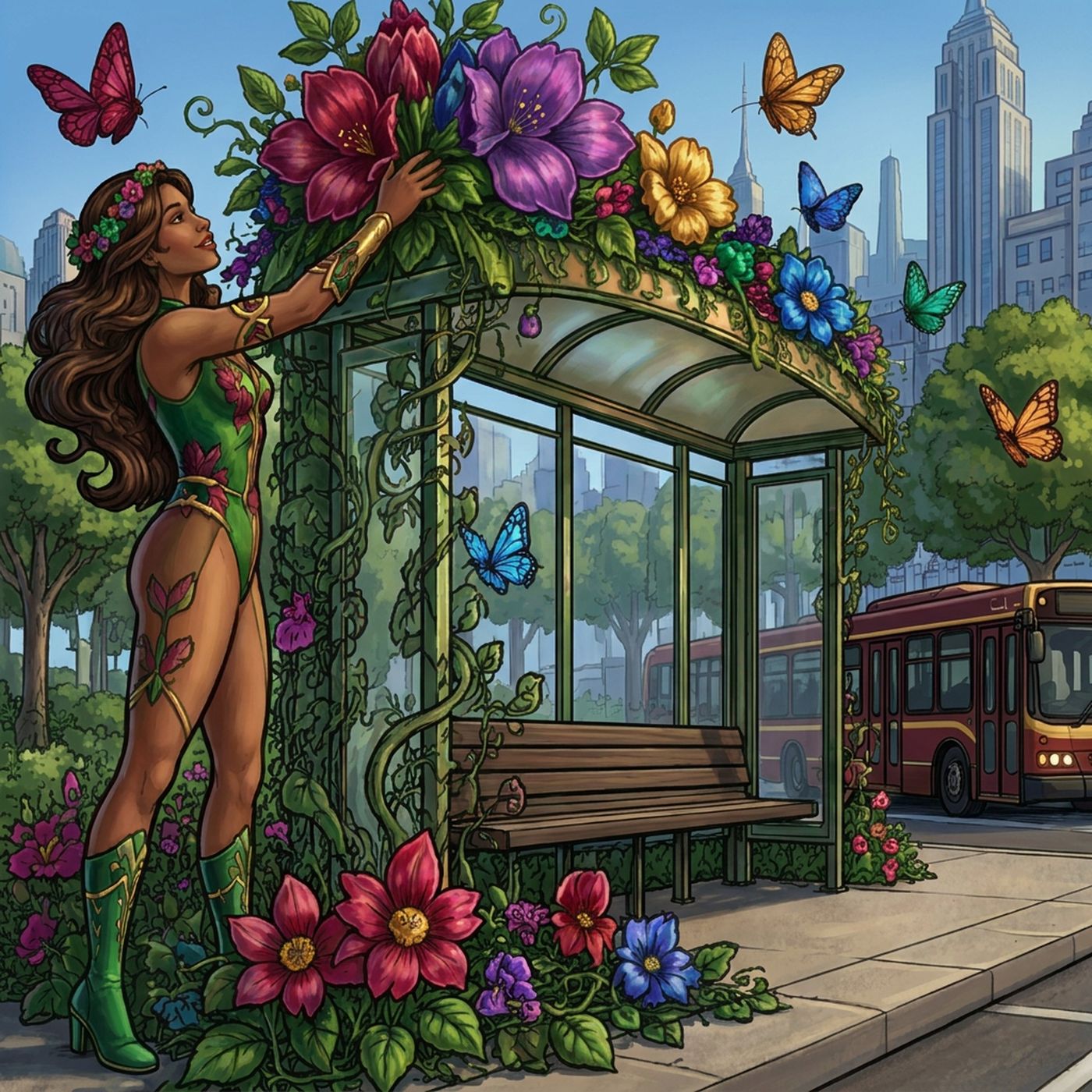 Full-colour reference for Blooming Bus Stop