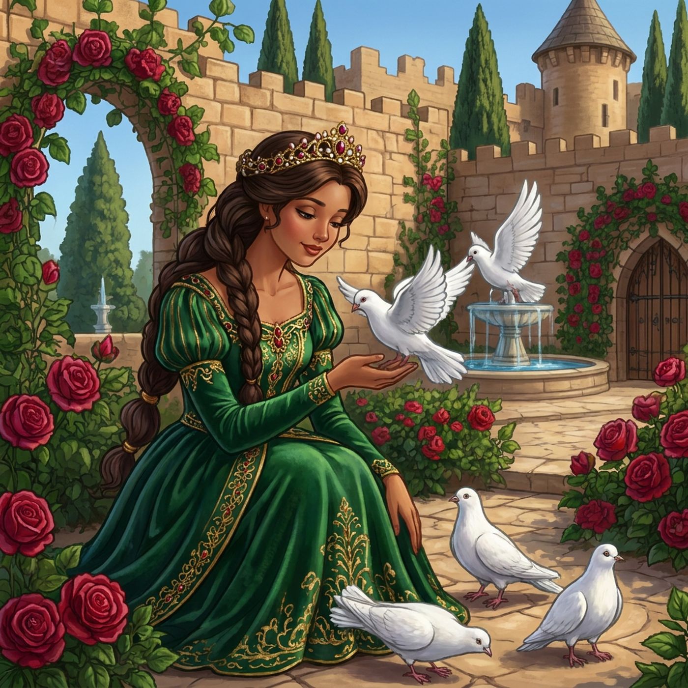 Full-colour reference for Rose Garden Doves