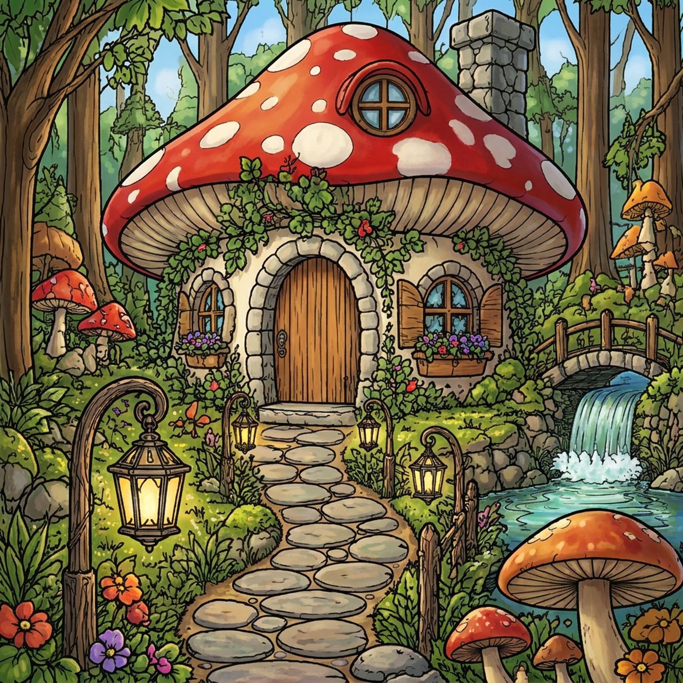 Full-colour reference for Mushroom Cottage