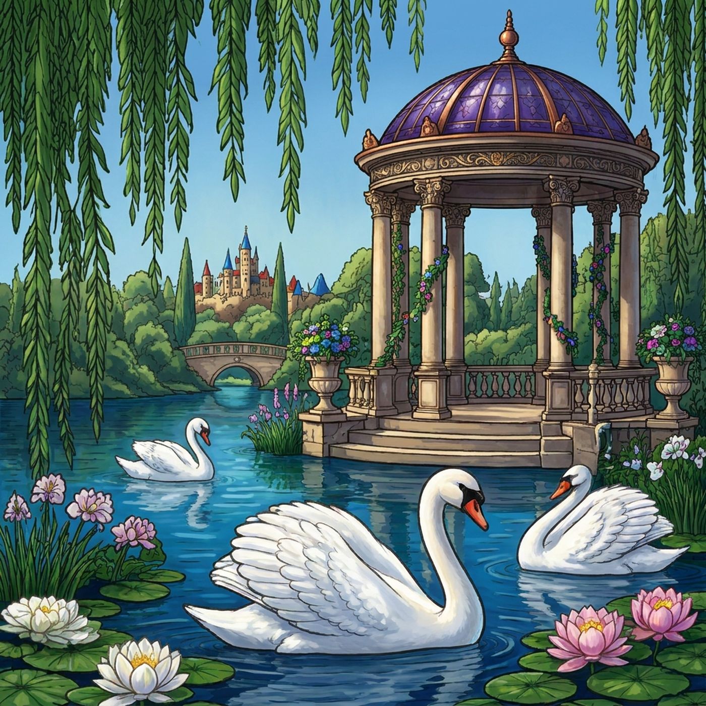 Full-colour reference for Swan Lake Pavilion